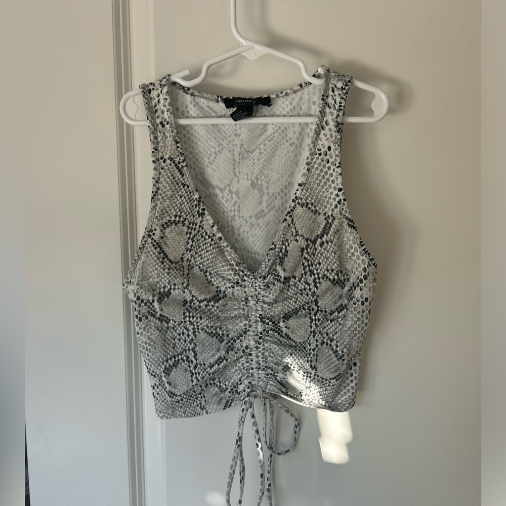 Going out silky snake print top